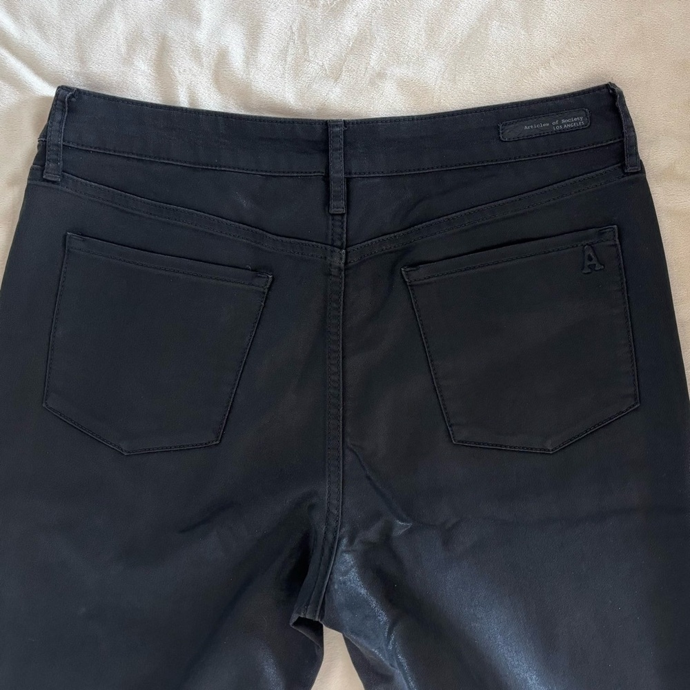 Articles of Society Black Coated High Rise Skinny Jeans Size 30 - Picture 5 of 12